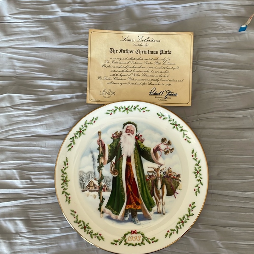 Lenox Collections Father Christmas Plate 1993